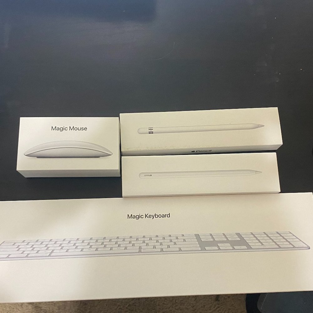 Apple Accessories Bundle - Magic Keyboard, Magic Mouse, Pencil 2, & Pencil 1
